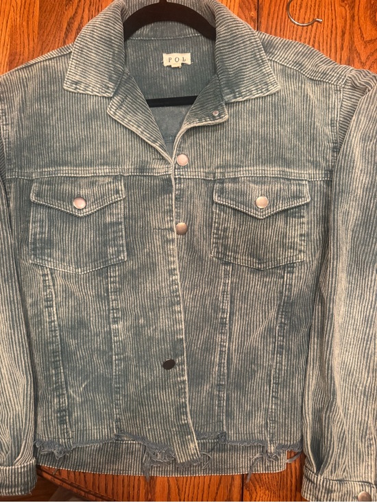 POL Jackets & Blazers - POL Army Green Corduroy Trucker Jacket